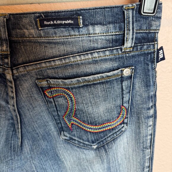 Rock and Republic Rainbow Pocket Jeans Sz 26 - Picture 1 of 8